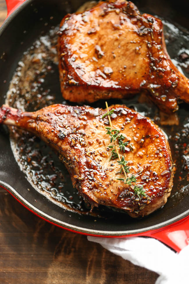 Easy Pork Chops with Sweet and Sour Glaze - Damn Delicious