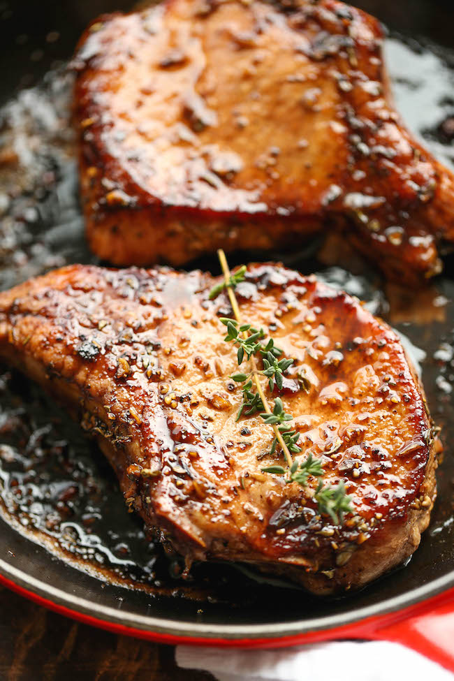 Easy Pork Chops with Sweet and Sour Glaze - Damn Delicious