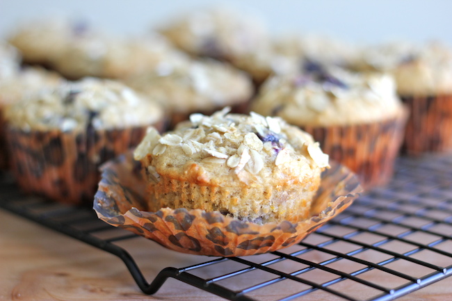 Blueberry Orange Oatmeal Muffins - Healthy, hearty muffins loaded with juicy blueberries and refreshing orange flavor!