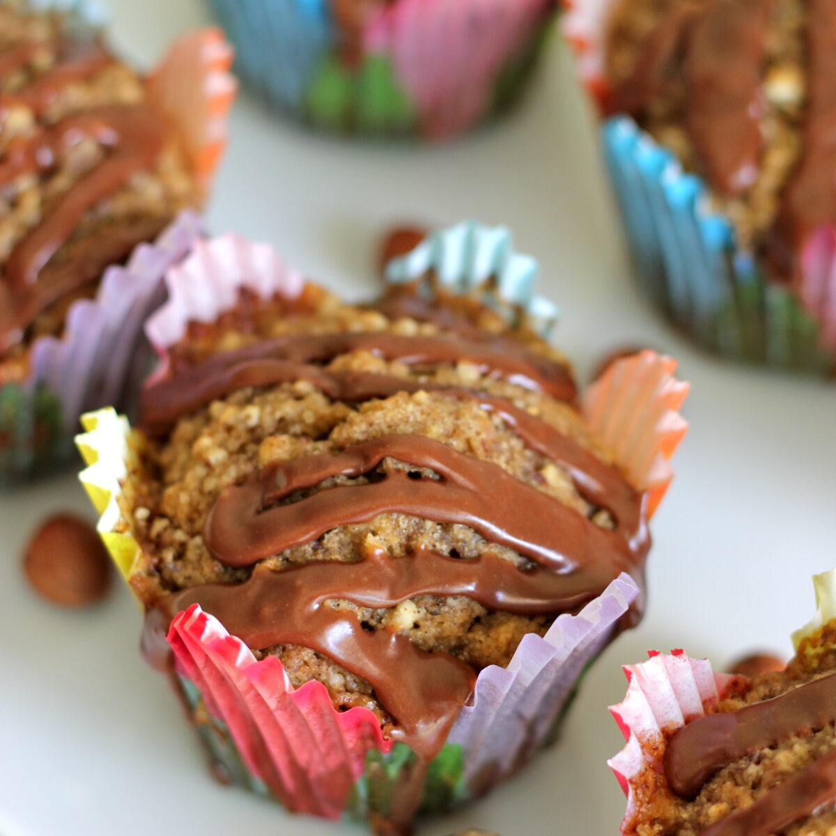 Coffee Hazelnut Muffins With Nutella Glaze Damn Delicious