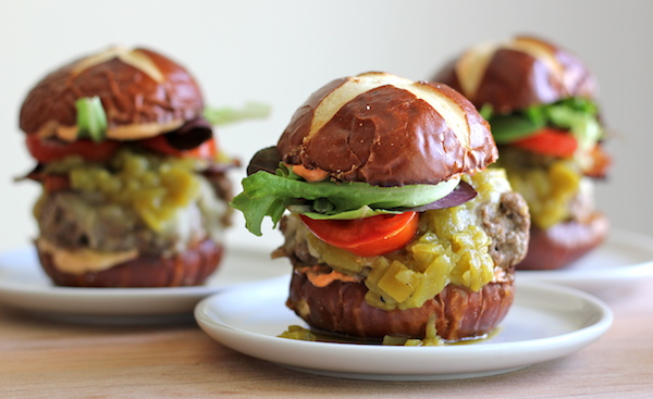 Green Chili Bacon Cheeseburger Sliders - Homemade sliders are the best since you don't have to skimp on the cheese or the crisp bacon!