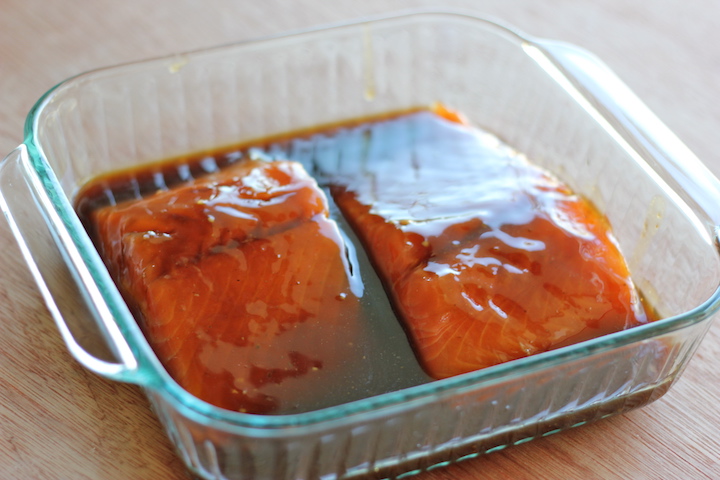 Teriyaki Salmon With Sriracha Cream Sauce