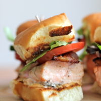 Salmon Blt Sliders With Chipotle Mayo