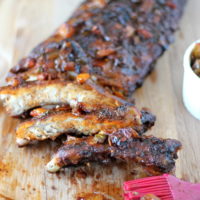 Baby Back Ribs with Balsamic Peach BBQ Sauce