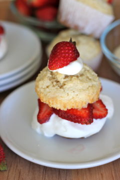 Strawberry Shortcake Muffins with Homemade Whipped Cream