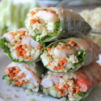 Roasted Shrimp Quinoa Spring Rolls