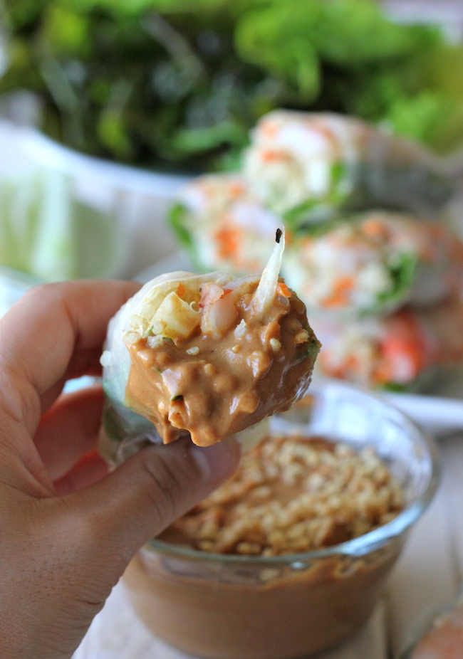 Roasted Shrimp Quinoa Spring Rolls - Damn Delicious