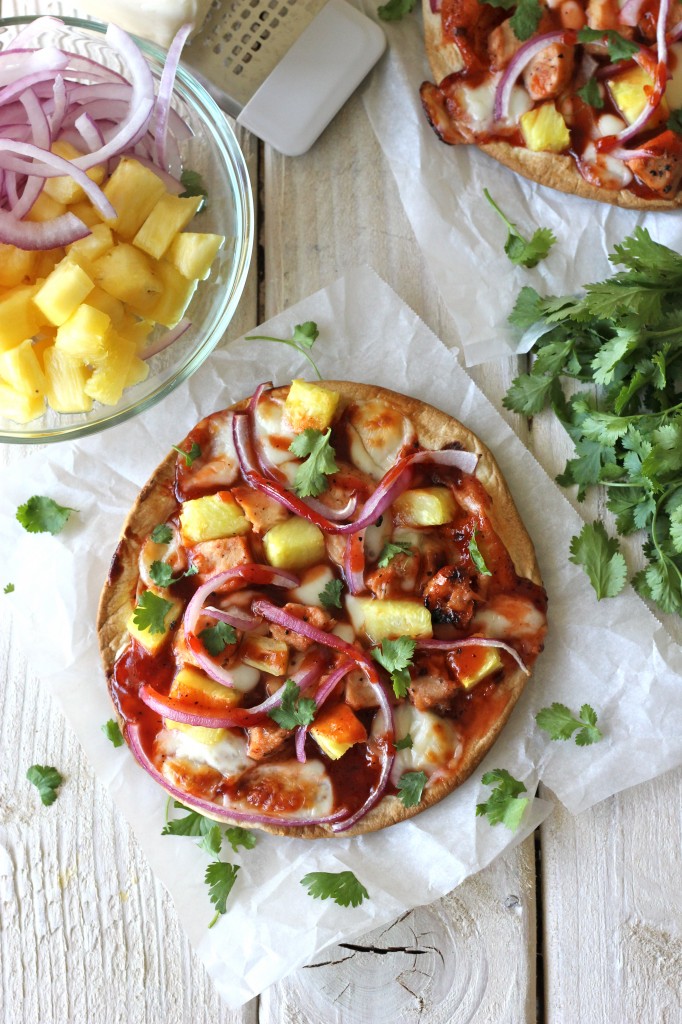 Hawaiian BBQ Turkey Flatbread Pizza