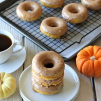 Lightened-Up Pumpkin Donuts with Maple Glaze