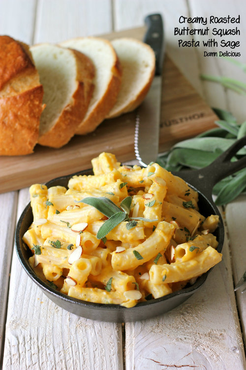 Creamy Roasted Butternut Squash Pasta With Sage Damn Delicious