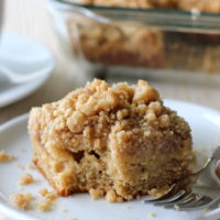 Coffee Cake with Crumble Topping and Brown Sugar Glaze