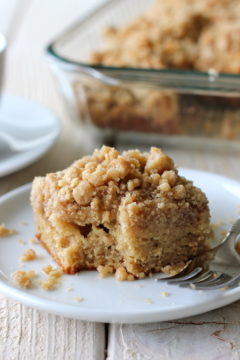 Coffee Cake with Crumble Topping and Brown Sugar Glaze