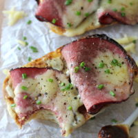 Open-Faced Apple Butter Pastrami Sandwiches