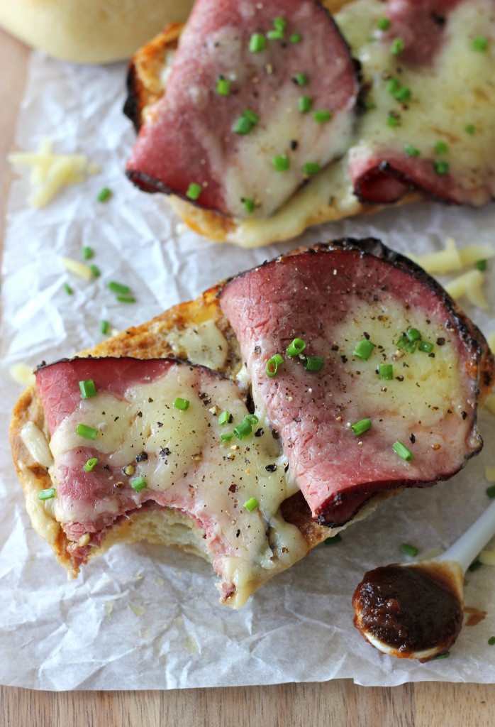 Open-Faced Apple Butter Pastrami Sandwiches