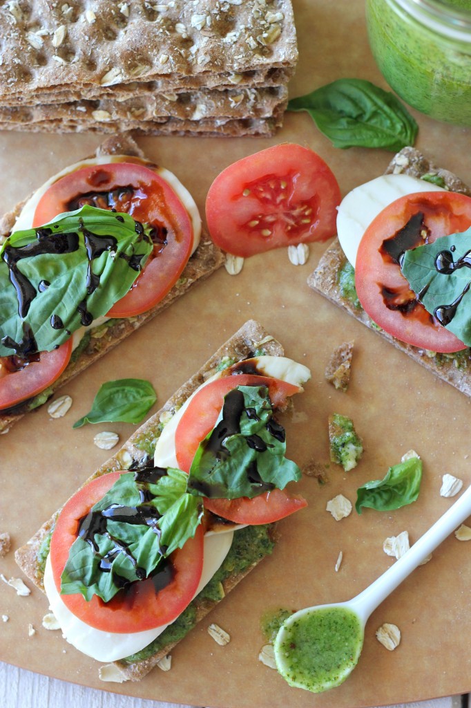 Pesto Caprese Bites with Balsamic Reduction