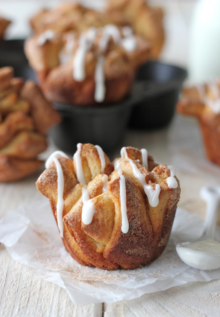 Brown Butter Cinnamon Sugar Pull Apart Bread with Butter Rum Glaze