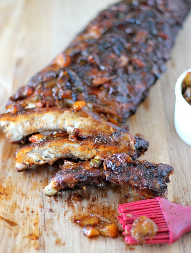 Baby Back Ribs with Balsamic Peach BBQ Sauce