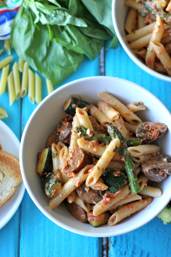 Roasted Veggie Trapanese Pesto Pasta