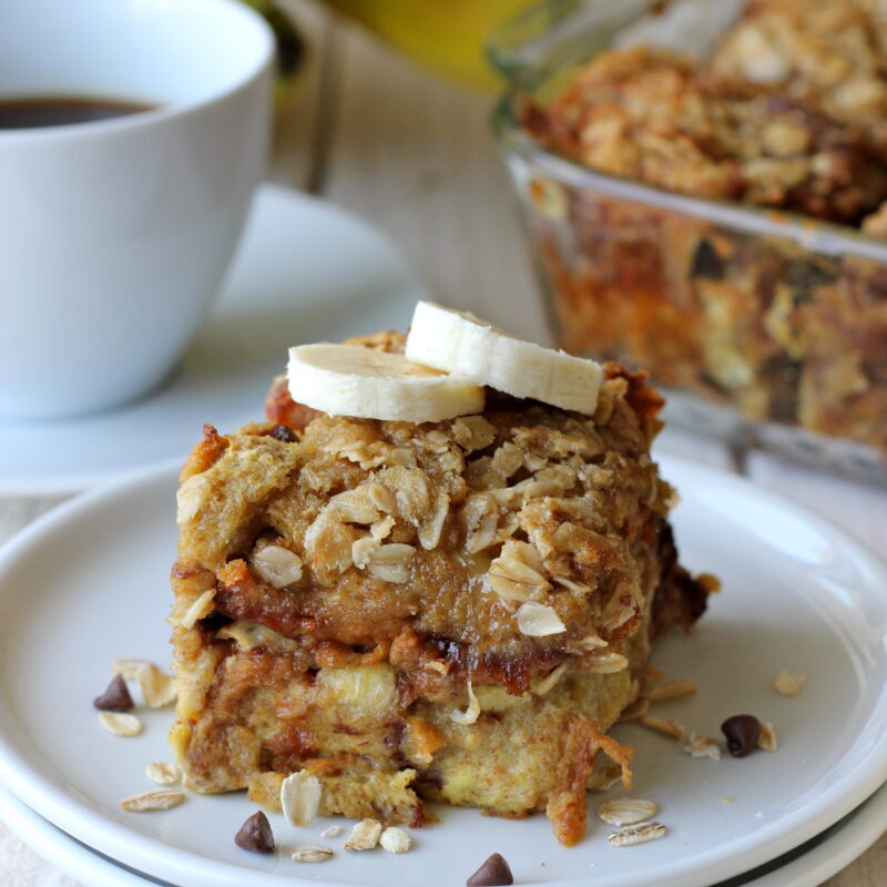 Banana Chocolate Chip Baked French Toast