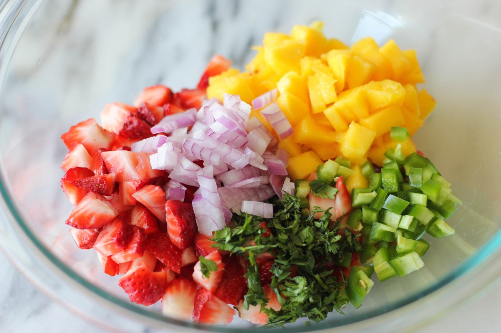 Hot Dogs with Cucumber-Mango Slaw and Homemade Srirachup