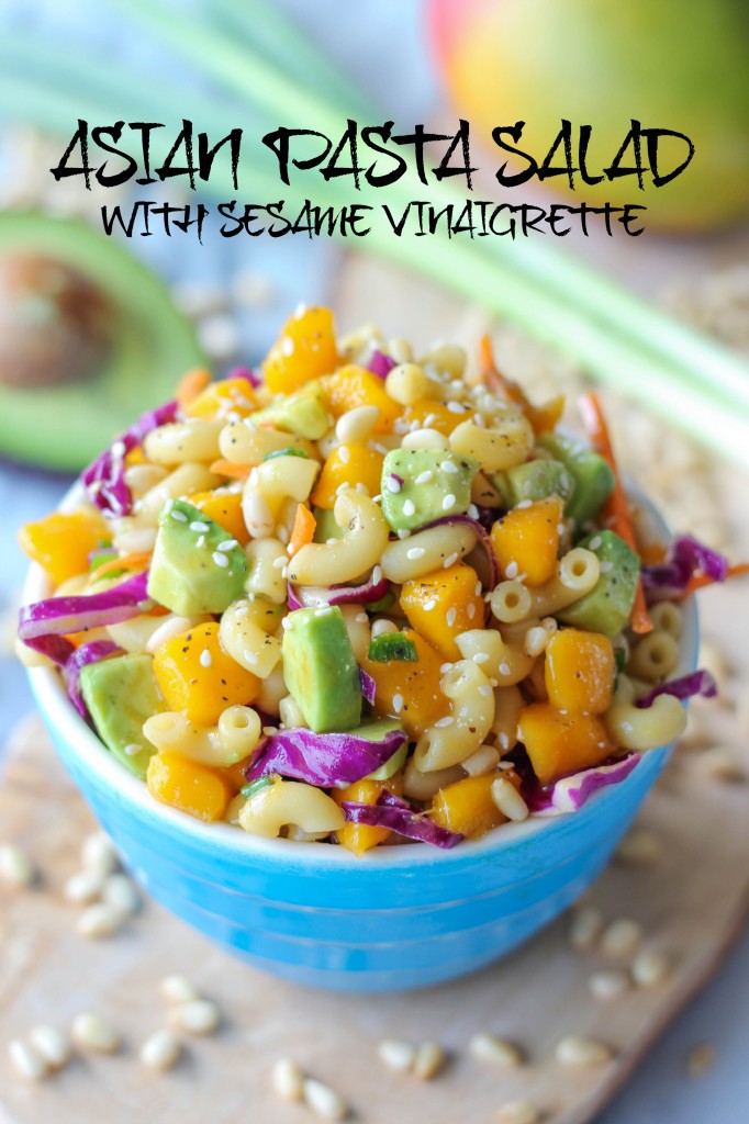 Asian Pasta Salad - A refreshing pasta salad loaded with sweet mango and fresh avocado!