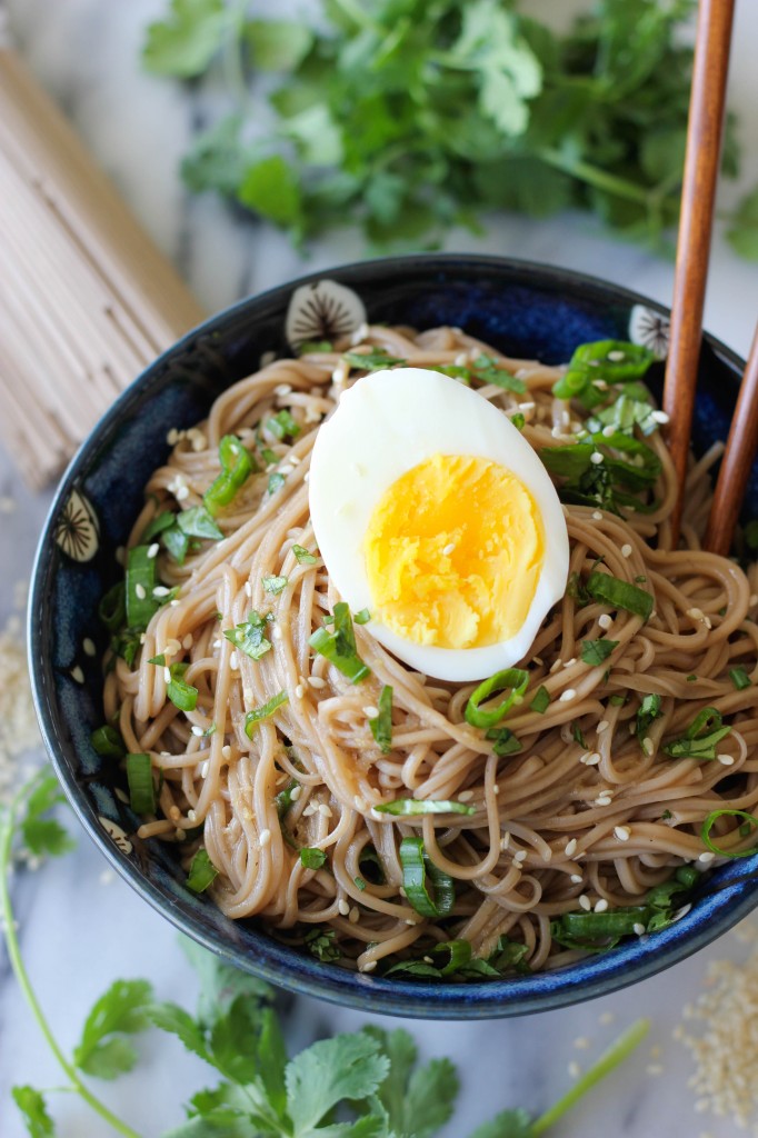 Sesame Soba Noodles - With a simple Asian vinaigrette and soba noodles, you'll have a hearty meal on the dinner table in just 15 minutes!