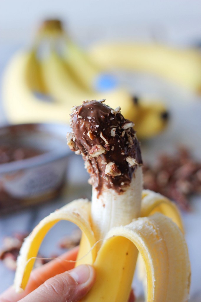 Bananas Smothered with Milk Chocolate and Pecans