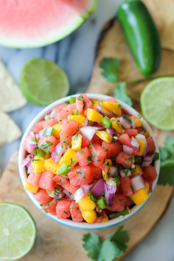 Watermelon Pico de Gallo - Oh-so-refreshing watermelon pico de gallo with sweet mango chunks!