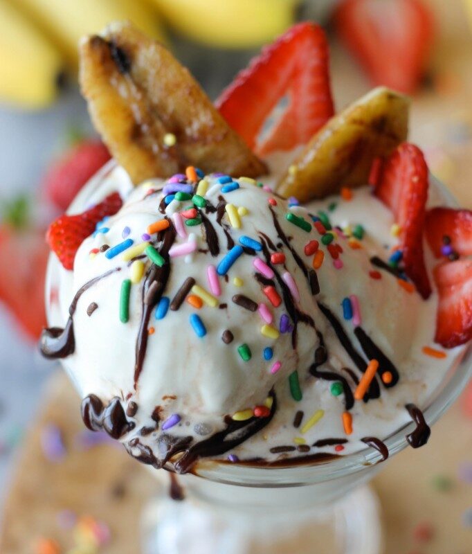 Grilled Banana Ice Cream Sundae