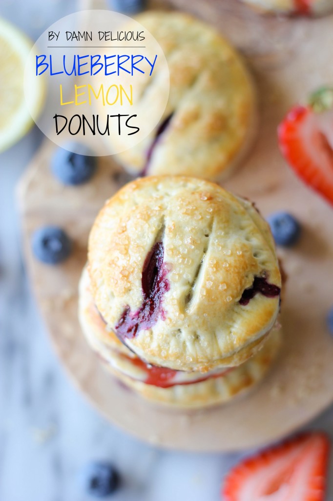 Blueberry Lemon Donuts - These donuts can be made so easily with puff pastry sheets, fresh blueberries and Chilean lemon zest!