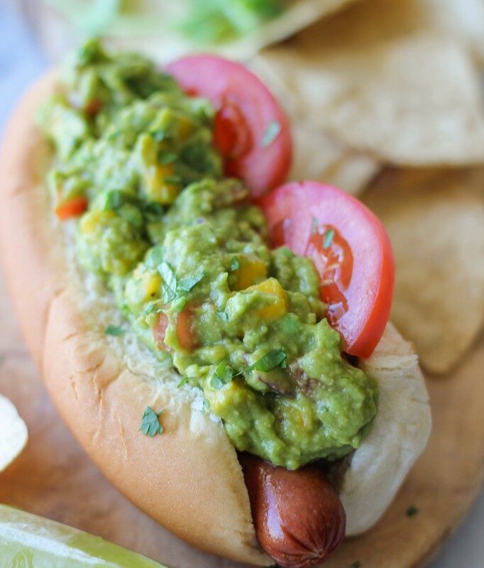 Sriracha Guacamole Hot Dogs