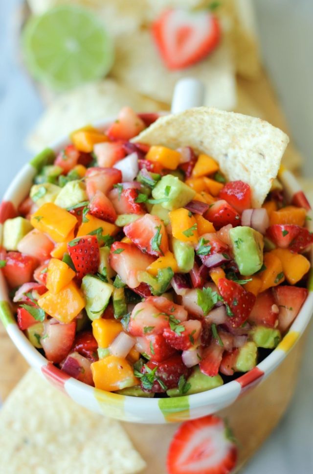 Strawberry Avocado Pico de Gallo - Damn Delicious