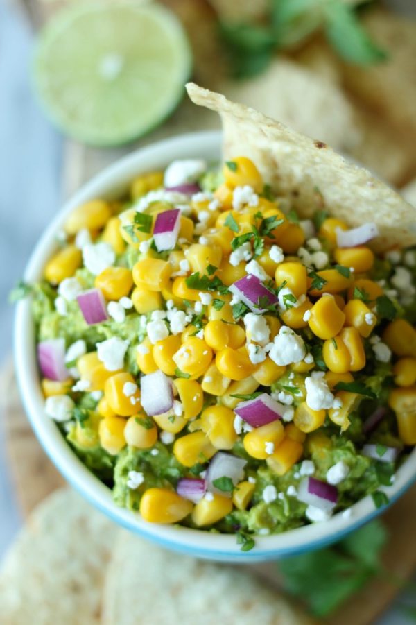 Sweet Corn Grilled Guacamole Damn Delicious