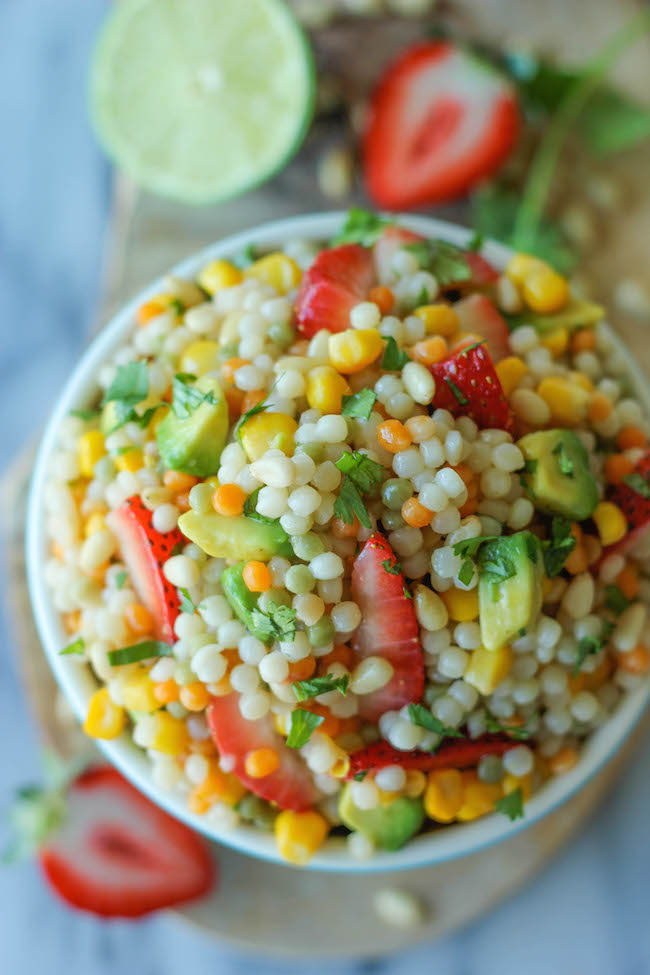 Strawberry Avocado Couscous Salad with Lime Vinaigrette - With a refreshing vinaigrette and fresh produce, this makes for a perfect salad!