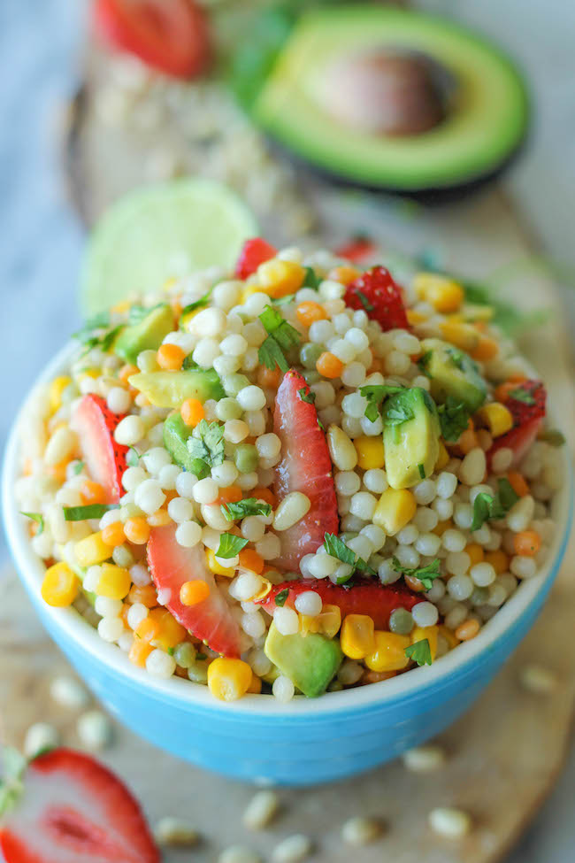 Strawberry Avocado Couscous Salad with Lime Vinaigrette - With a refreshing vinaigrette and fresh produce, this makes for a perfect salad!