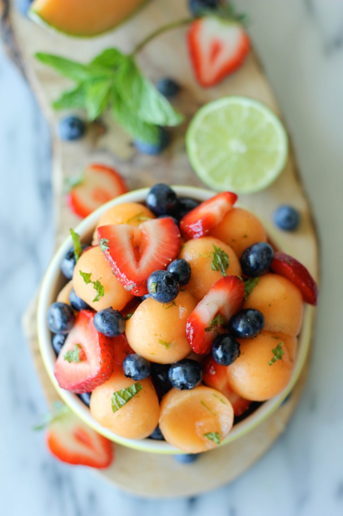 Berry Cantaloupe Salad - A super easy and amazingly refreshing fruit salad - the perfect way to cool down!