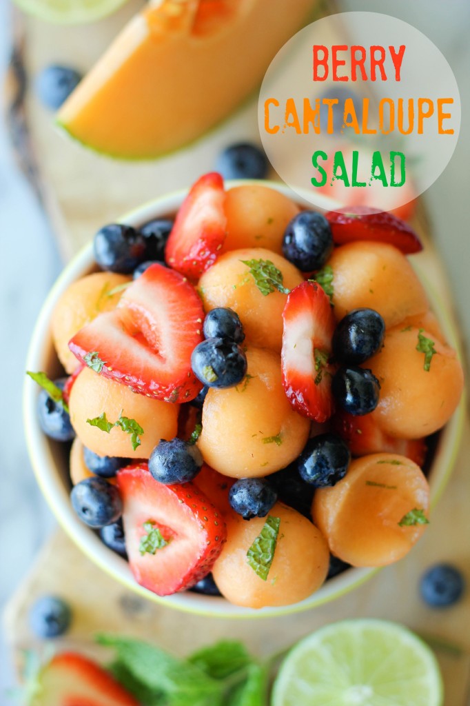 Berry Cantaloupe Salad - A super easy and amazingly refreshing fruit salad - the perfect way to cool down!