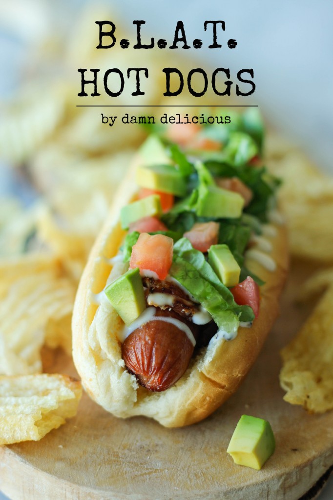 BLAT Hot Dogs - These quick and easy bacon, lettuce, avocado and tomato hot dogs would be perfect as a fast-fix weeknight meal!