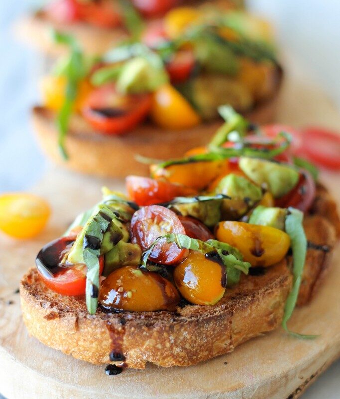 Avocado Bruschetta with Balsamic Reduction