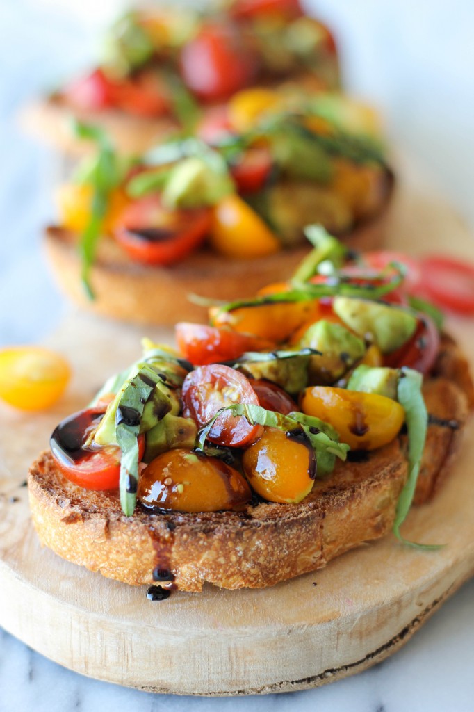 Avocado Bruschetta with Balsamic Reduction - Damn Delicious