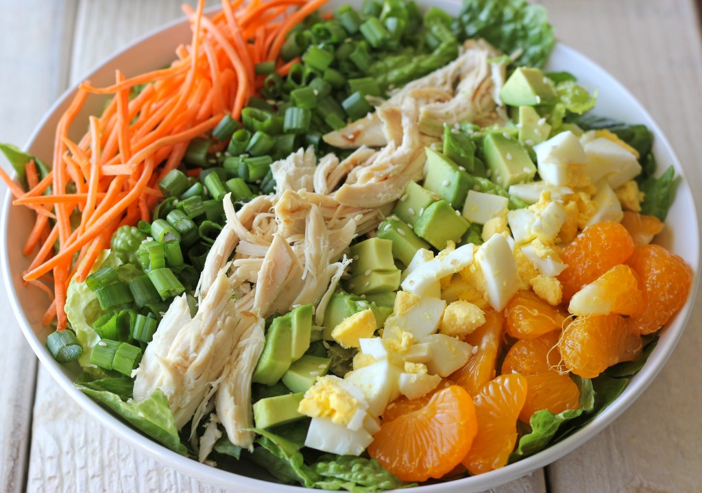 Asian-Style Cobb Salad - This salad serves as the perfect light meal, full of protein and veggies with a simple sesame vinaigrette!