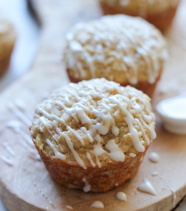 Vanilla Glazed Apple Cinnamon Muffins