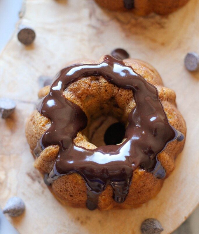 Pumpkin Bundt Cake with Chocolate Rum Glaze