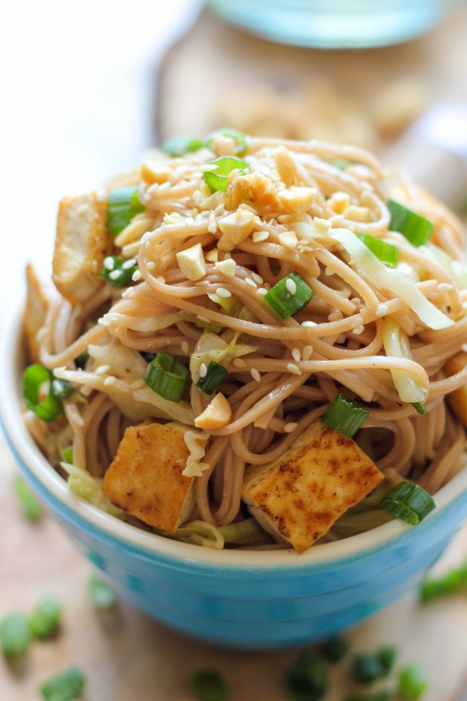 Tofu Soba Noodles - This quick and easy vegetarian noodle dish comes together in just 20 minutes!