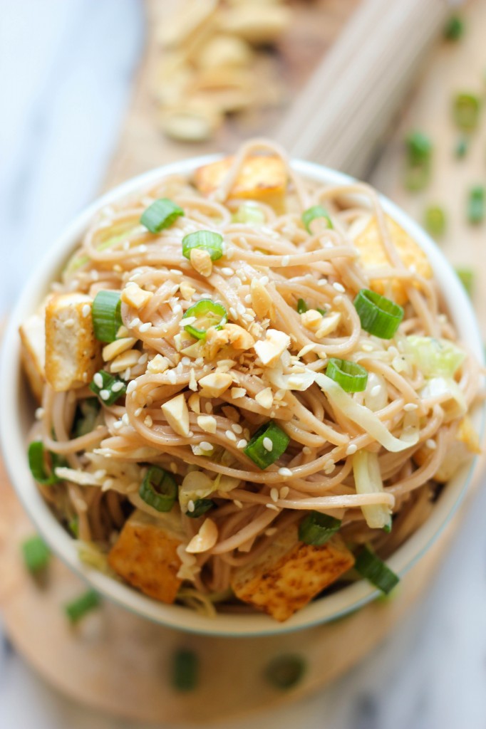 Tofu Soba Noodles - This quick and easy vegetarian noodle dish comes together in just 20 minutes!
