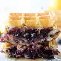 Brie and Blueberry Waffle Grilled Cheese