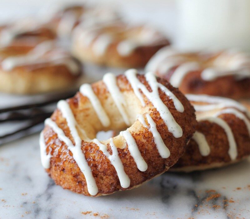 Greek Yogurt Cinnamon Roll Donuts