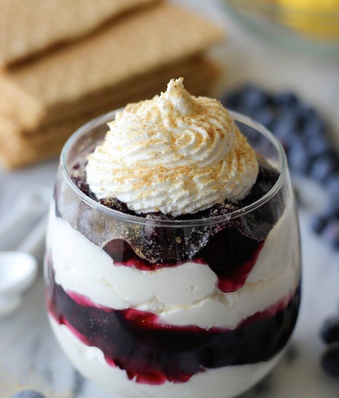 Cheesecake Parfaits with Blueberry Pie Filling