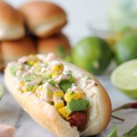 Mexican Hot Dogs with Chipotle Cream