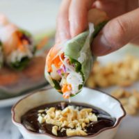 Shrimp Spring Rolls with Hoisin Peanut Dip